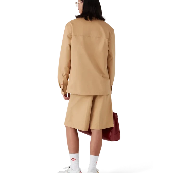 Bomullsjakke med glidelås