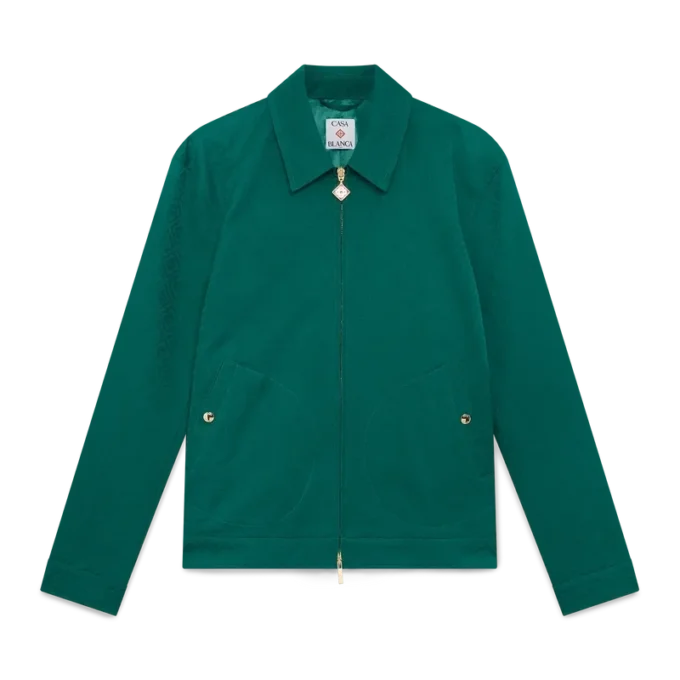 Bomullsjakke med monogramjacquard