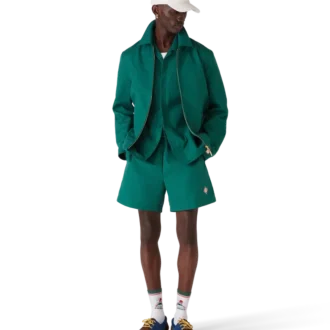 Bomullsjakke med monogramjacquard