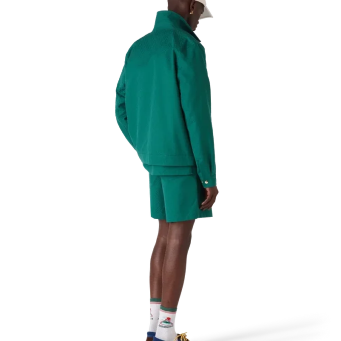 Bomullsjakke med monogramjacquard