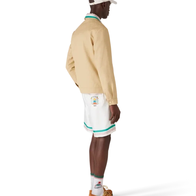 Bomullsjakke med monogramjacquard