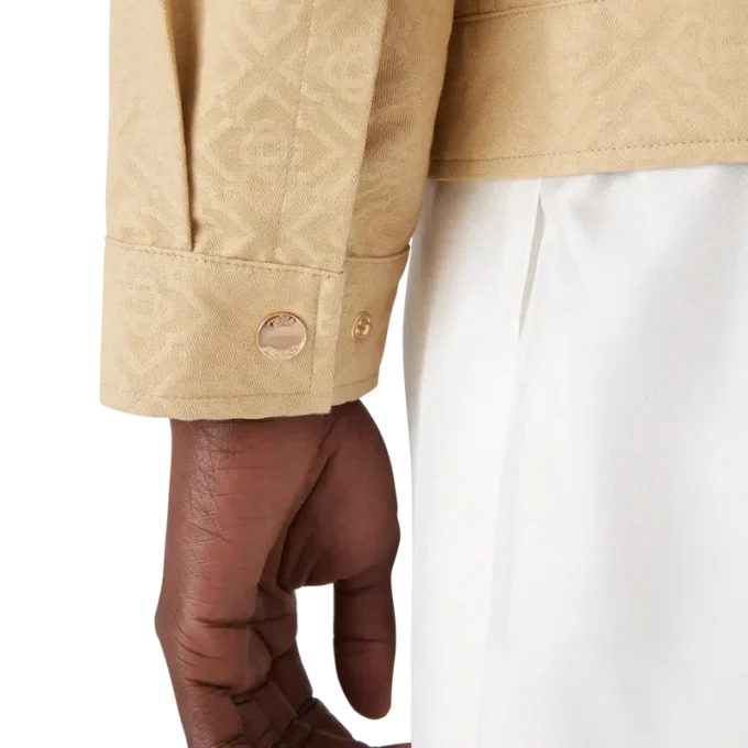 Bomullsjakke med monogramjacquard