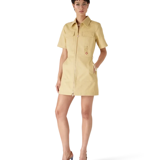 Bomullsmonogram-jacquardkjole