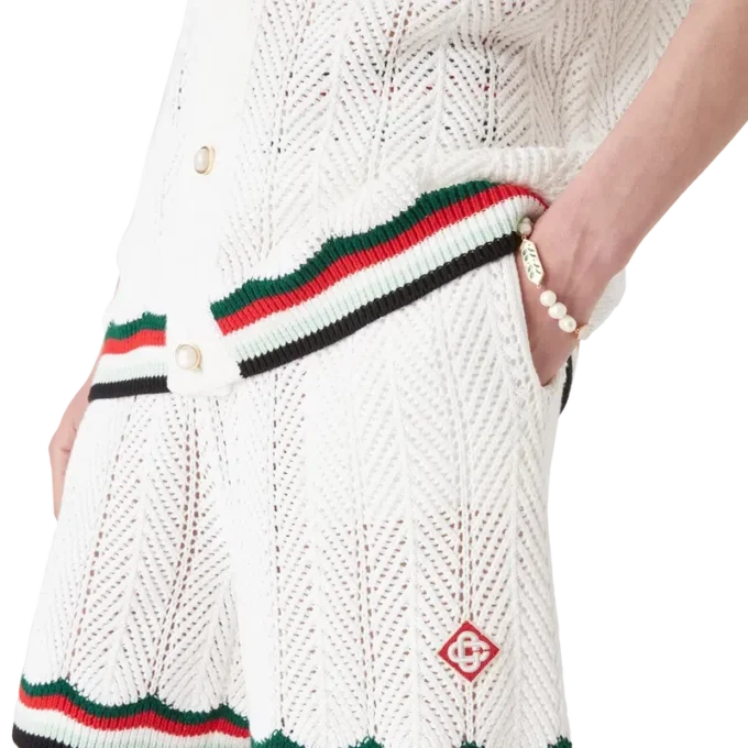 Bomullsshorts med chevronmønster