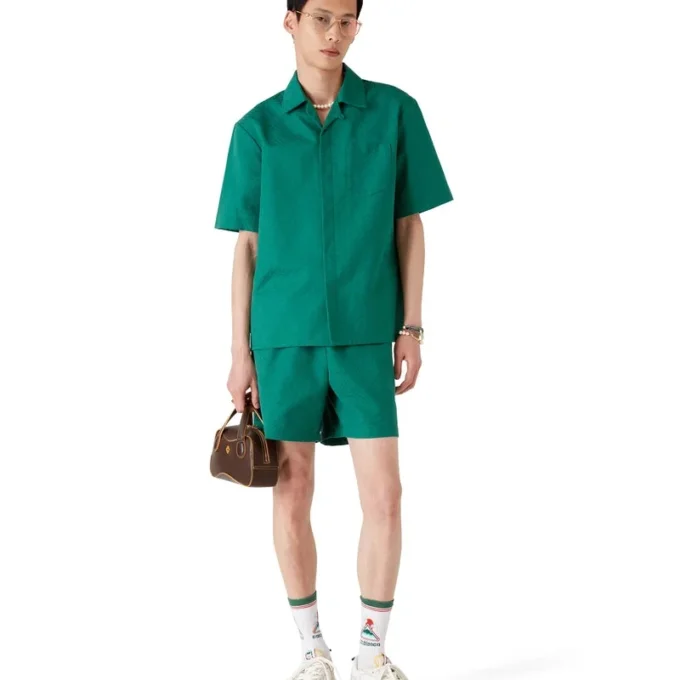 Bomullsshorts med Monogram-jacquard