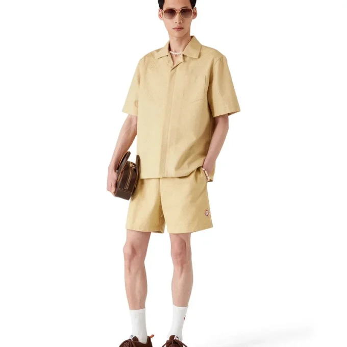 Bomullsshorts med Monogram-jacquard