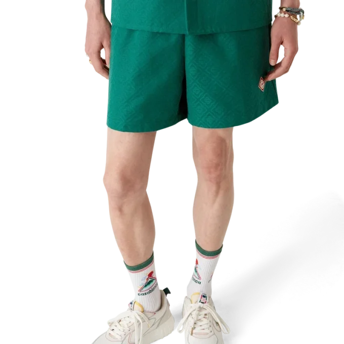 Bomullsshorts med Monogram-jacquard