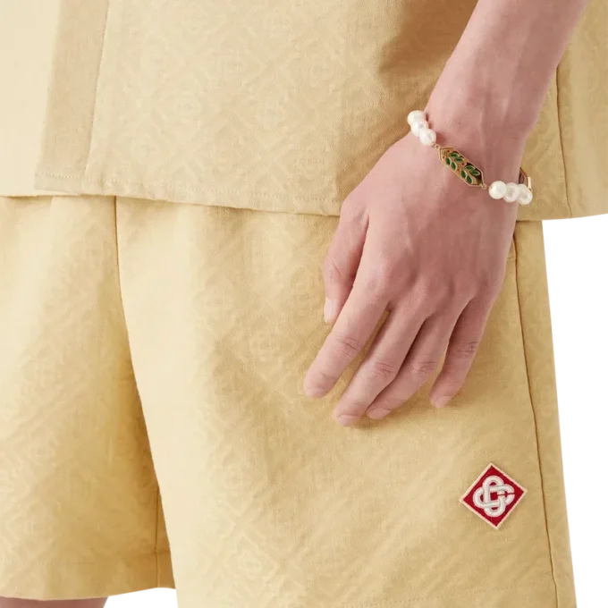 Bomullsshorts med Monogram-jacquard