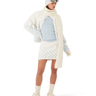 Broderte fleece-miniskjørt med monogram i fargegradient