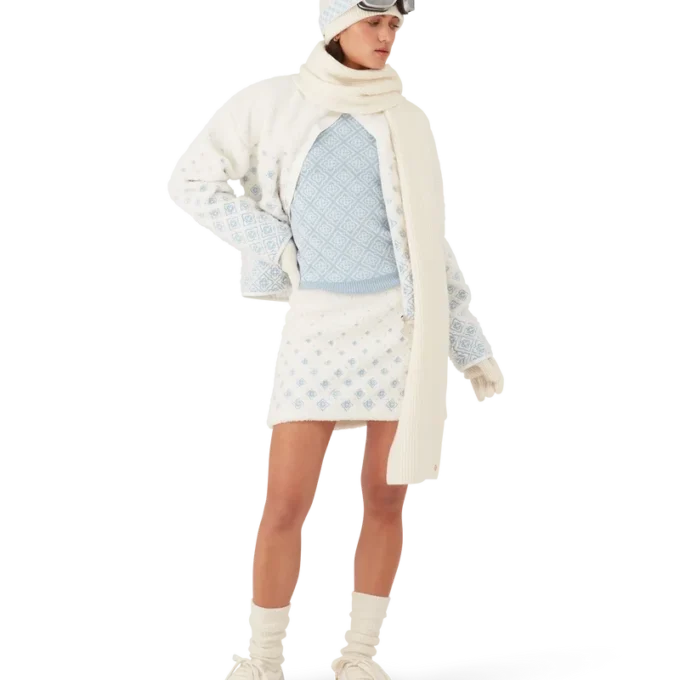 Broderte fleece-miniskjørt med monogram i fargegradient