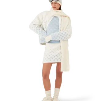 Broderte kort fleecejakke med monogram i fargegradient