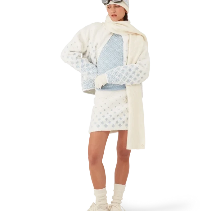 Broderte kort fleecejakke med monogram i fargegradient