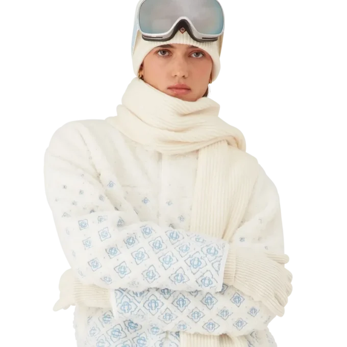 Broderte kort fleecejakke med monogram i fargegradient