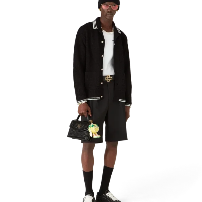 Broderte langermet skjorte i bomullshak