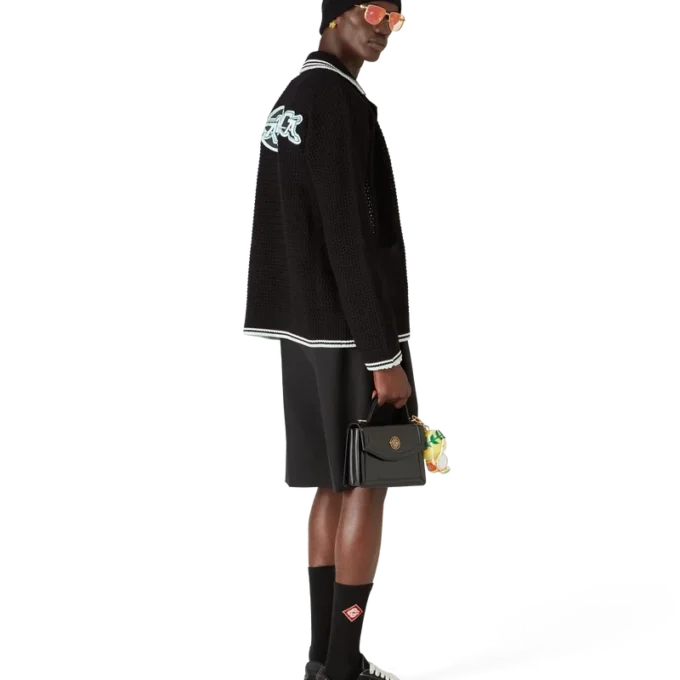 Broderte langermet skjorte i bomullshak