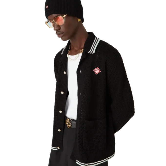 Broderte langermet skjorte i bomullshak