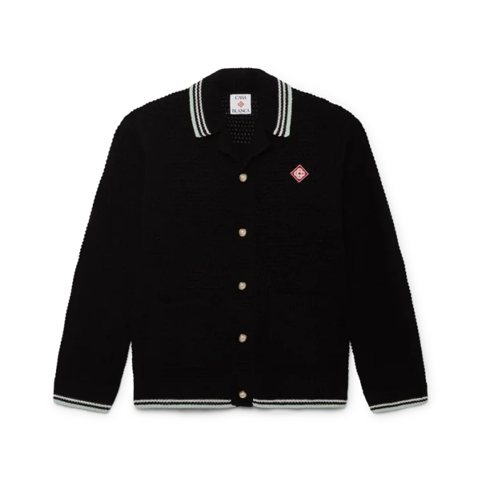 Broderte langermet skjorte i bomullshak