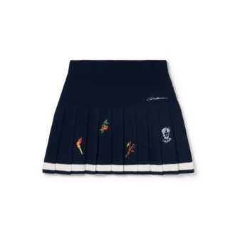 Broderte motiv Ull- og kashmirplissert skjørt