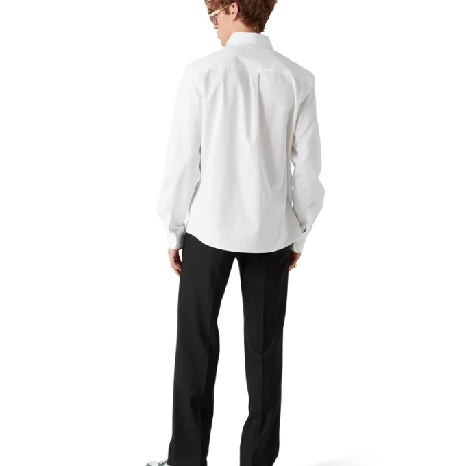 Broderte oransje Oxford-skjorte