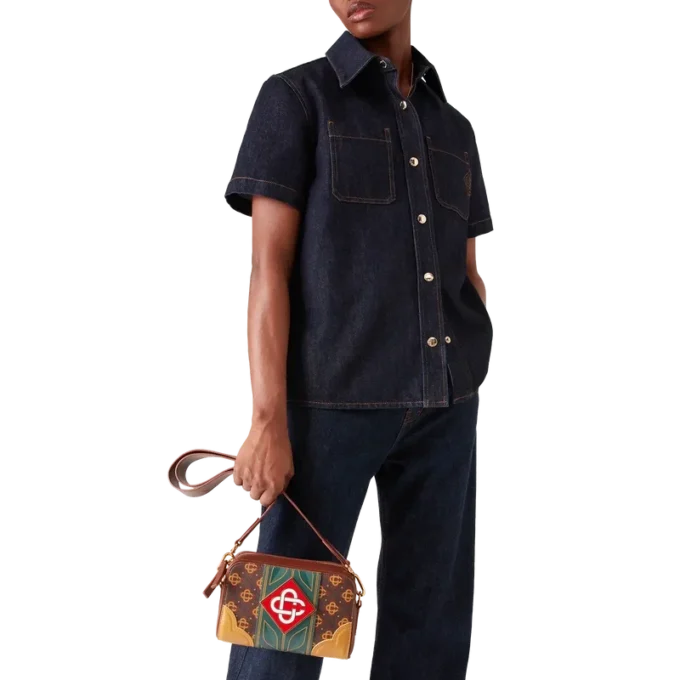 Brun Monogram-veske med kryssrem