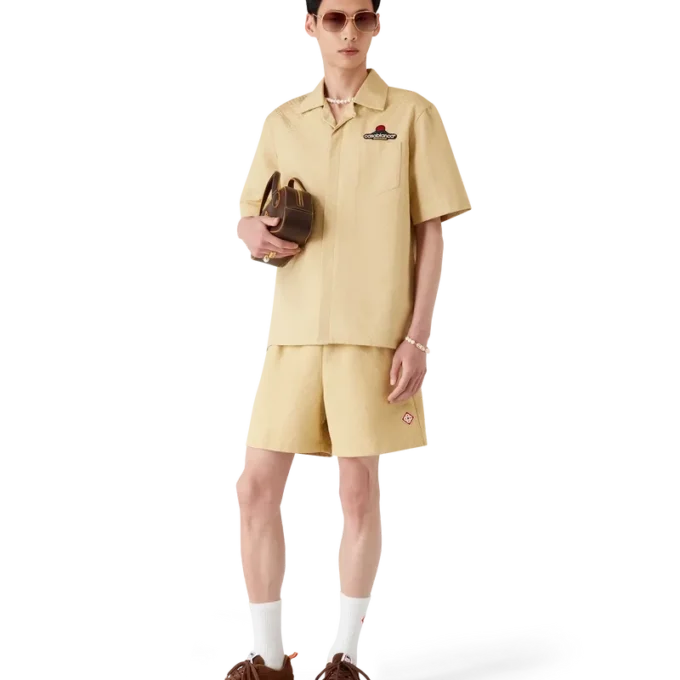 Brun suede court-sneaker for menn