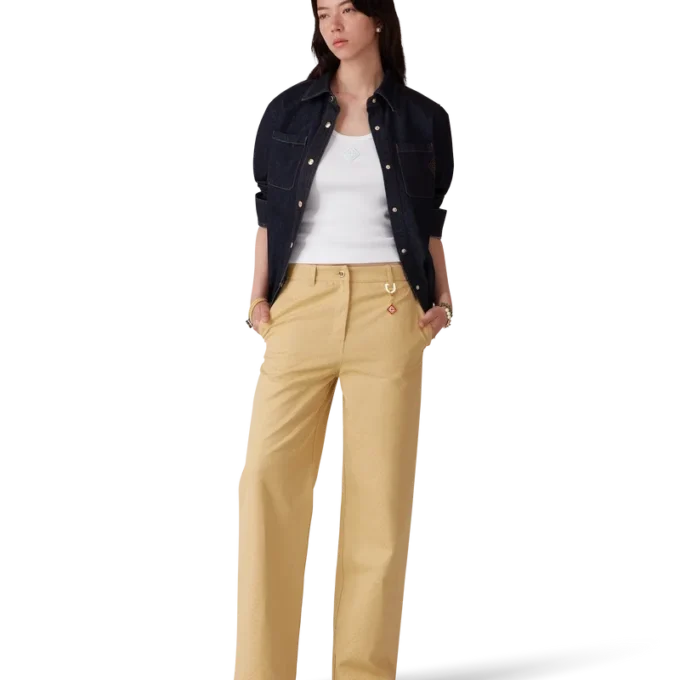 Bukser i bomullsjacquard med monogram