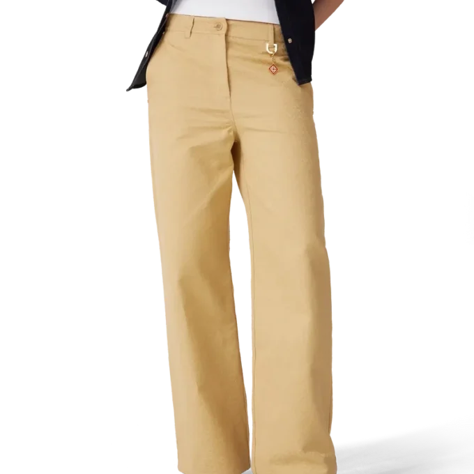 Bukser i bomullsjacquard med monogram