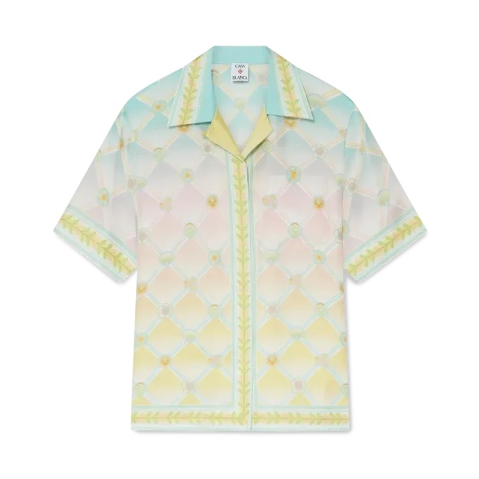 Candy Icons kortærmet skjorte i silketwill