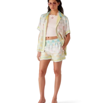 Candy Icons kortærmet skjorte i silketwill