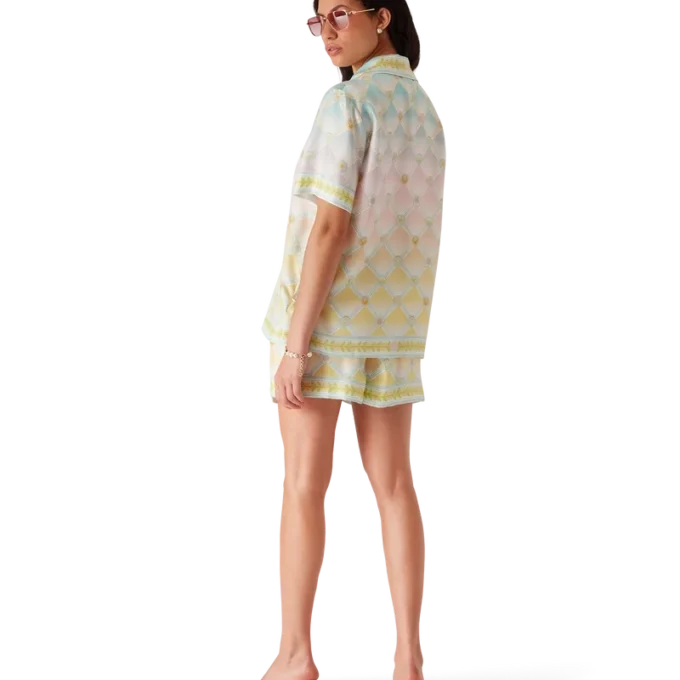 Candy Icons kortærmet skjorte i silketwill