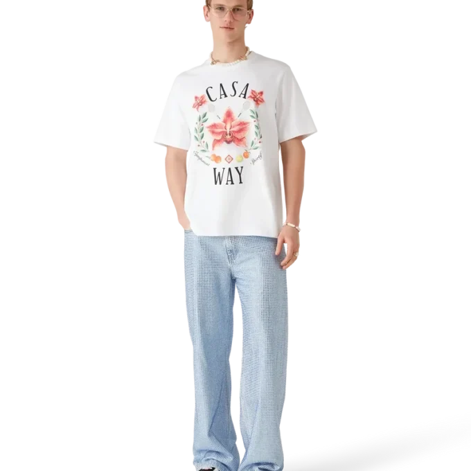 Casa Way Orchid Logo T-skjorte med korte ermer