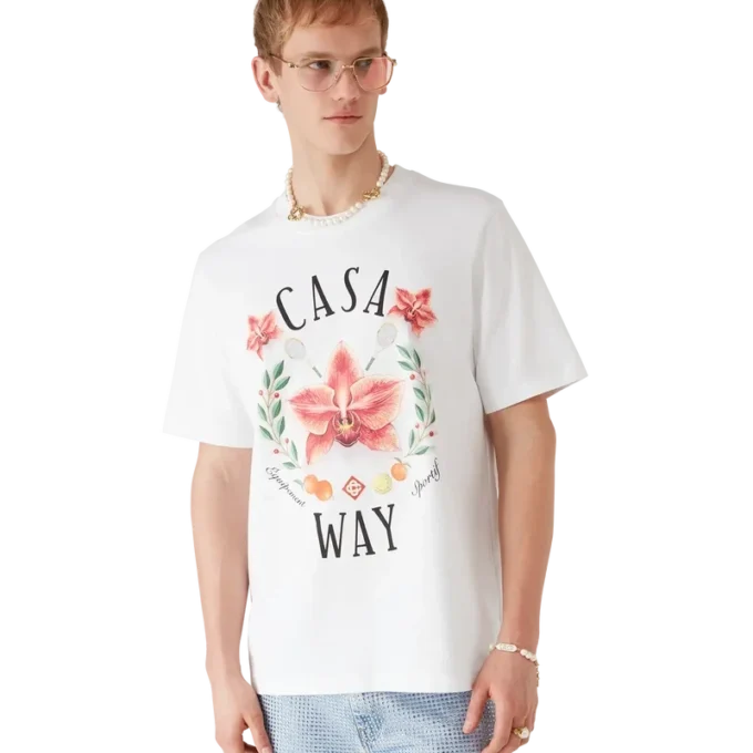 Casa Way Orchid Logo T-skjorte med korte ermer