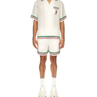 Casa Way silke-skjorte med strikket krage