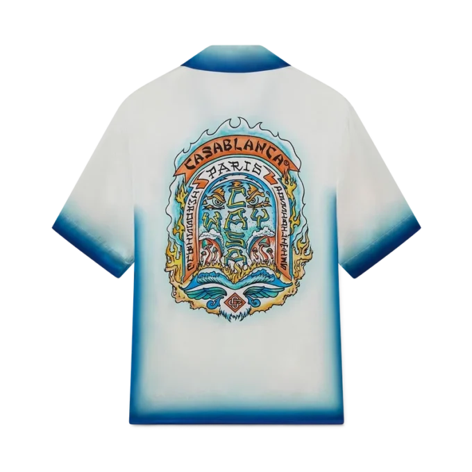 Casa Way Skate kortærmet silkeskjorte i Shorts