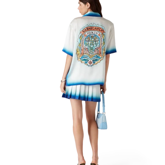 Casa Way Skate kortærmet silkeskjorte i Shorts