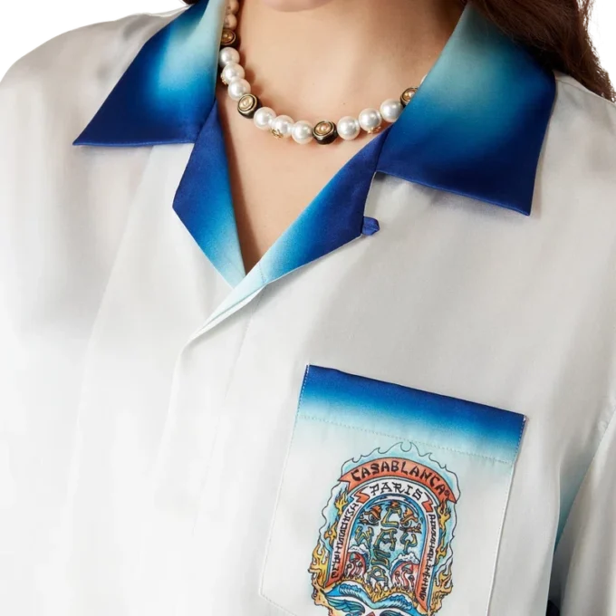 Casa Way Skate kortærmet silkeskjorte i Shorts