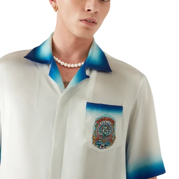 Casa Way Skate kortærmet silkeskjorte i Shorts