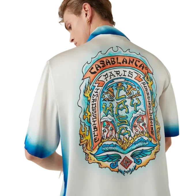 Casa Way Skate kortærmet silkeskjorte i Shorts