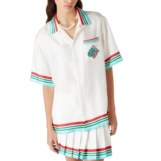 Casa Way World Series kortærmet silkeskjorte