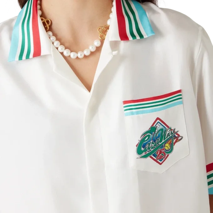 Casa Way World Series kortærmet silkeskjorte