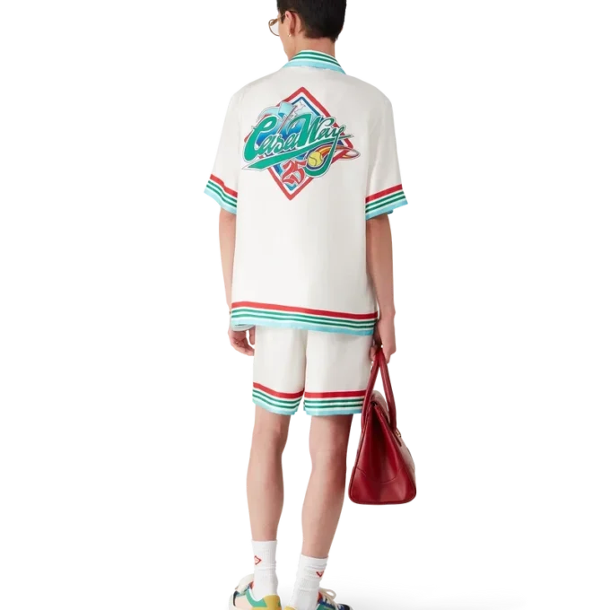 Casa Way World Series kortærmet silkeskjorte