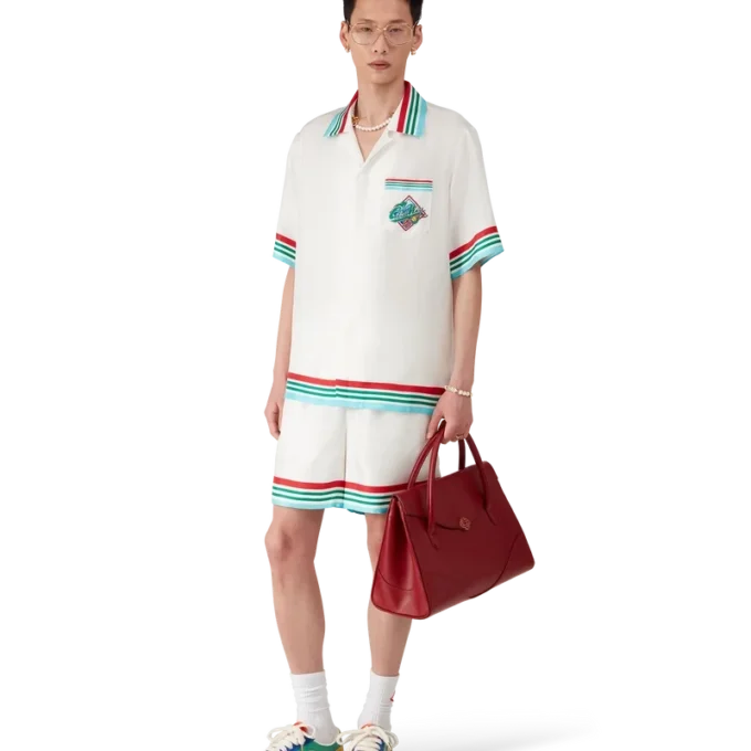 Casa Way World Series kortærmet silkeskjorte