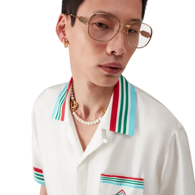 Casa Way World Series kortærmet silkeskjorte