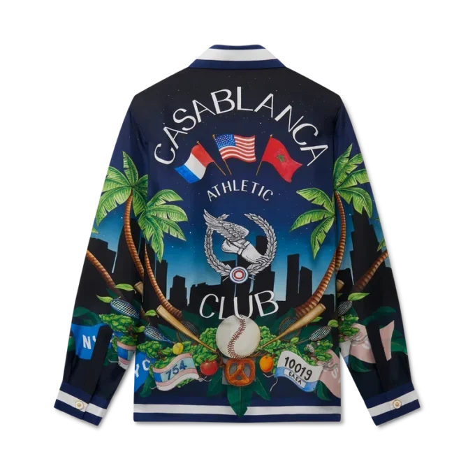 Casablanca Athletic Club silke-skjorte