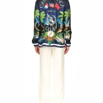 Casablanca Athletic Club silke-skjorte