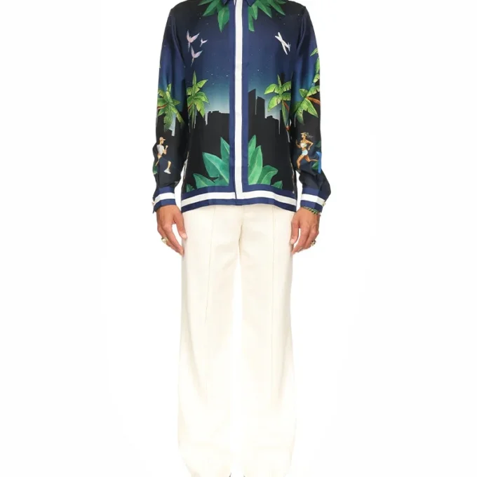 Casablanca Athletic Club silke-skjorte