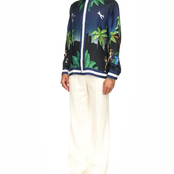 Casablanca Athletic Club silke-skjorte