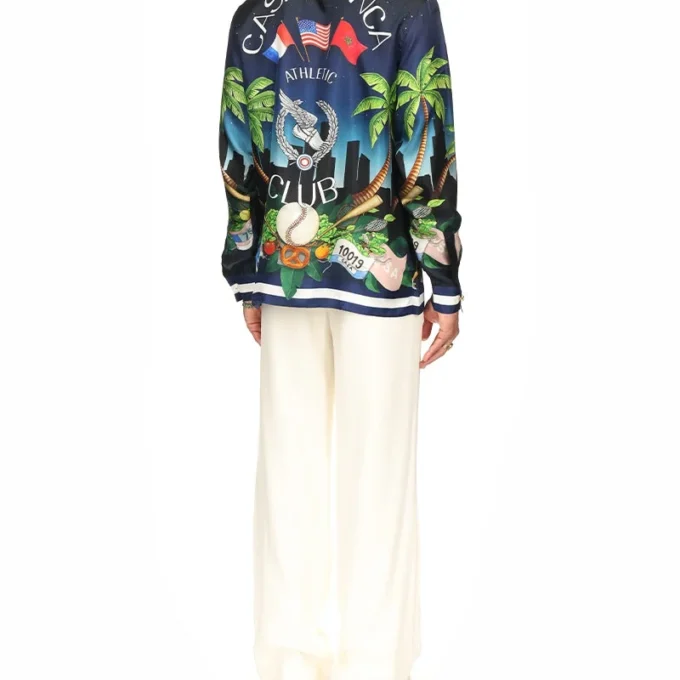 Casablanca Athletic Club silke-skjorte