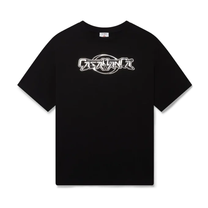 Casablanca Chrome Oversized T-skjorte med korte ermer