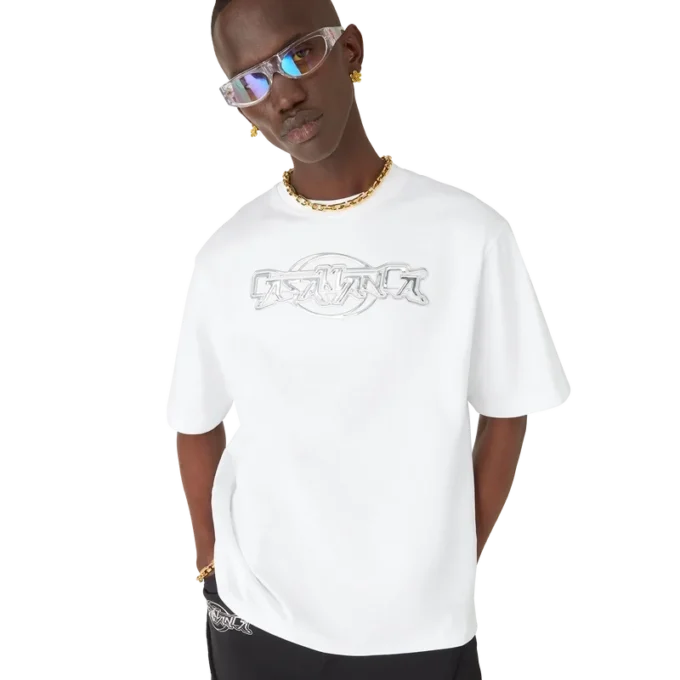 Casablanca Chrome Oversized T-skjorte med korte ermer